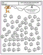 içinde 5 sayısı olanlar boya, 5 sayısı çalışma sayfası